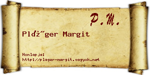 Pláger Margit névjegykártya