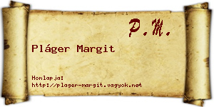 Pláger Margit névjegykártya
